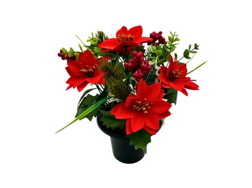 Picture of Red Poinsettia Crem Pot
