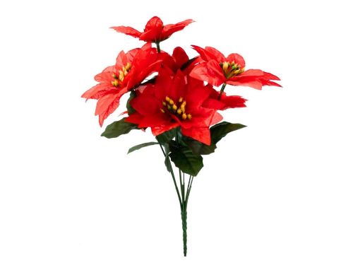 Picture of 7-Head Silk Poinsettia Bush