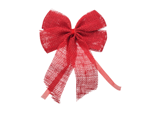 Picture of Wreath Bow - Red Hessien - 25cm - 25 per pack